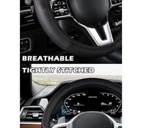 Auto Lenkradabdeckung, für VW CC T-ROC Bora Jetta Golf Golf GTI T-Cross weich bequem Steering Lenkradschoner Anti-Rutsch-Auto Innenraum Zubehör,D-B