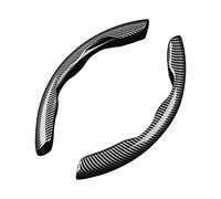 Auto Lenkradbezug für Nissan Qashqai J10 J11, Kohlfaser Segmentierter Lenkradhülle rutschfest und Langlebig Autozubehör Innenraum,A/Black