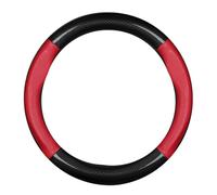 Auto Lenkradbezug für Smart EQ ForTwo, Leder Atmungsaktive Lenkradabdeckung rutschfest Langlebig Auto Innenraum Zubehör,A Type O-Red