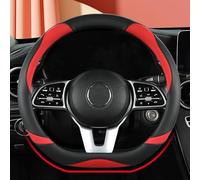 Auto Lenkradhüllen für Opel Grandland, Lenkradbezug Rutschfester Lenkradschutz Anti-rutsch Atmungsaktives Lenkradbezug(Red,D Shape)