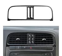 Auto Lüftungsdüsen Mittelkonsole Aufkleber Cover Kohlefaser Trim Kompatibel mit Volkswagen Polo VI 6R/6C (2009-2016) Interieur Zubehör