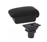 Auto Mittelarmlehne Verlängerung Auto Mittelkonsole Aufbewahrungsbox USB Armlehne Spezielle Interieur Renovierung Teile für Mitsubishi Colt(B1 Stil Red Line)