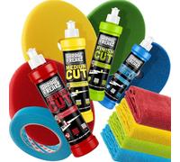 Auto Polierset Lackpolitur Garage Freaks 250ml + Pads 150mm + Mikrofasertücher