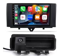 Auto Radio Autospieler GPS Navigation Carplay/Android Autoradio 9 Zoll HD-Touchscreen USB Bluetooth kabellos Wifi Player, Ersatz für Smart Fortwo Cabrio 451 2009-2012(Mit passender Griffleiste Kamera)