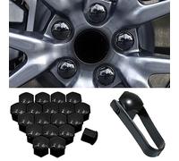 Auto Radmutterkappen für Volvo XC40 XC60 XC70 XC90, Sechseckige Reifen Mutter Kappen Nabenschraubenabdeckung mit Entfernung Werkzeug,B/Black-B/19mm