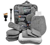 Auto Reinigungsset,11Pcs Autowäsche Set Auto Waschen Set mit Reifenbürste,mehrzweck-reinigungstüchern, polierpad und schwamm,2 innenreinigung weiche bürste für automovie