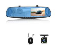 Auto Rückfahrkamera Dashcam 4,3 Zoll 1080P IPS Auto-DVR Mit Rückspiegel Und Dual-Objektiv Unterstützt Rückfahrkamera Rear View Kamera(A08 with 6M RCC,32G)