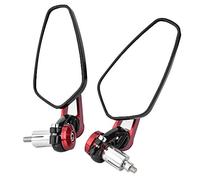 Auto Rückspiegel, Universal Motorrad Motorrad Aluminiumlegierung 7/8 "22mm Lenkerende Seitenspiegel(rot) für motorrad spiegel,mt 07 2020 retro,rückspiegel moped,lenkerendenspiegel motorrad,fahrr