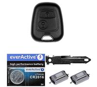 Auto Schlüssel Funk Fernbedienung 1x Gehäuse + 1x Rohling NE73 + 2X Mikrotaster + 1x CR2016 Batterie für Peugeot 206 SW CC 1998-2009