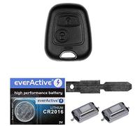 Auto Schlüssel Funk Fernbedienung 1x Gehäuse + 1x Rohling NE78 + 2X Mikrotaster + 1x CR2016 Batterie für Peugeot 206 SW CC 1998-2009