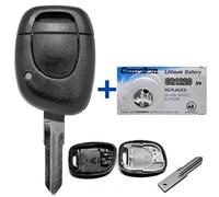 Auto Schlüssel Funk Fernbedienung 1x Gehäuse + 1x Rohling VAC102 + 1x CR1220 Batterie für Renault