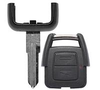 Auto Schlüssel Funk Fernbedienung 1x Gehäuse 2 Tasten + 1x Rohling HU46 kompatibel mit Opel