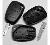 Auto Schlüssel Funk Fernbedienung 1x Gehäuse 2 Tasten + 1x Rohling NE73 kompatibel mit Renault/Opel/Nissan