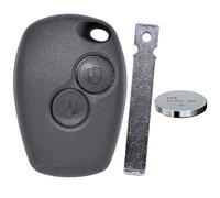 Auto Schlüssel Funk Fernbedienung 1x Gehäuse 2 Tasten + 1x Rohling VA2 + 1x CR2016 Batterie kompatibel mit Renault/Dacia/Opel