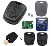 Auto Schlüssel Funk Fernbedienung 1x Gehäuse + 2X Mikrotaster + 1x CR2016 Batterie kompatibel für Citroen C1 C2 C3 Peugeot 107 Toyota Aygo