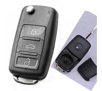 Auto Schlüssel Funk Fernbedienung 1x Gehäuse 3 Tasten + 1x Rohling kompatibel mit VW Tuareg 7L bis 2010