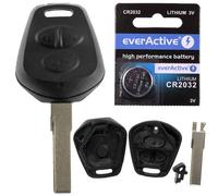 Auto Schlüssel Funk Fernbedienung 1x Gehäuse 3 Tasten + 1x Rohling HAA + 1x CR2032 Batterie kompatibel mit Porsche