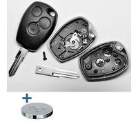 Auto Schlüssel Funk Fernbedienung 1x Gehäuse 3 Tasten + 1x Rohling VAC102 + 1x CR2016 Batterie + 1x Batteriespange kompatibel mit Renault/Dacia/Opel