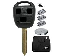 Auto Schlüssel Funk Fernbedienung 1x Gehäuse 3 Tasten TOY47 + 1x Tastenfeld + 3X Mikrotaster + 1x CR2016 Batterie für Toyota
