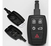 Auto Schlüssel Funk Fernbedienung 1x Gehäuse 5 Tasten + 1x Notschlüssel Rohling für Volvo