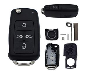 Auto Schlüssel Funk Fernbedienung 1x Gehäuse 5 Tasten Ersatz Autoschlüssel Schlüsselgehäuse Reperatur Set passend für VW SEAT Sharan Alhambra II Caddy 2K Transporter T5 T6