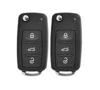 Auto Schlüssel Funk Fernbedienung 2X Gehäuse 3 Tasten + 2X Rohling HAA kompatibel mit VW/SEAT/Skoda (ab 11/2009)
