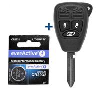 Auto Schlüssel Gehäuse Fernbedienung 3 Tasten für Chrysler Jeep Dodge +Batterie