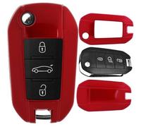Auto Schlüssel Kunststoff Hülle ABS Plastik Schutz Cover Rot kompatibel mit Peugeot 208 301 308 408 508 3008 2008 5008 Klappschlüssel