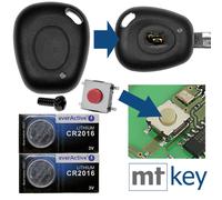 Repair Reparatur Satz Auto Schlüssel Gehäuse Funkschlüssel 1x Gehäuse + 1x passende Schraube + 1x Mikrotaster + 2X CR2016 Batterie für Renault