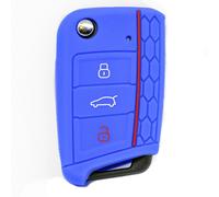 Auto Schlüssel WABE Hülle Blau für VW GOLF 7 SEAT LEON SKODA OCTAVIA SUPERB