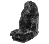 Auto Sitzauflage aus Lammfell Marla, 100% Premium Lammfell Auto Sitzauflage, Lammfell Auto Sitzaufleger schwarz