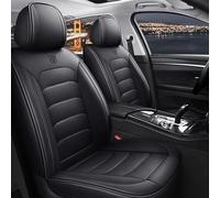 Auto Sitzbezüge für Mercedes C 300 D,Leder Sitzschoner, Leder in Schwarz Rhombus Motiv Airbag kompatibel, Verschleißfestes Kunstleder, Einfache Installation