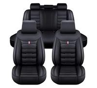 Auto Sitzbezüge für VW Golf GTI, Golf Sportsvan 2000-2023, Leder Autositzbezüge Sets, 5 Sitzer Schonbezüge Sitzschoner Vorne Hinten Wasserdicht Sitzauflage Accessories(A(Black))