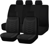 Auto Sitzbezüge Sets für Skoda Kamiq Karoq Kodiaq Octavia Rapid Scala | Schonbezüge Autositz Stoff Vordersitze Rückbank Atmungsaktiv Sitzschoner Zubehör,Black
