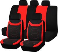 Auto Sitzbezüge Sets für Skoda Kamiq Karoq Kodiaq Octavia Rapid Scala Yeti Superb, Schonbezüge Autositz Stoff Vordersitze Rückbank Atmungsaktiv Sitzschoner Zubehör,Red