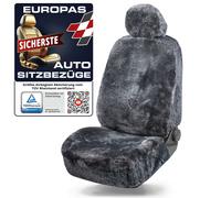 Autositzbezug Maya aus Lammfell, PKW-Schonbezug Einzelsitz, Lammfellbezug anthrazit
