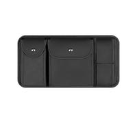 Auto Sonnenblende Organizer für Peugeot 3008 II SUV 3008 GT 2016-2023, Leder Brillenhalter Aufbewahrungstasche Sun Visor Organizers Zubehör,1 pcs