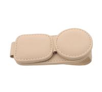 Auto Sonnenblenden Brillenhalter aus PU, Beige, 10x4,5x3,7cm | Universelle Passform für Fahrzeug Sonnenblenden, Modern und Unauffällig, für Lkw und Golfcarts