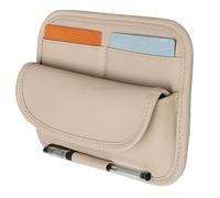 Auto Sonnenblenden-Organizer Aufbewahrung Multifunktionale Brillen-Tasche | LKW Sonnenblenden-Organizer Halterung für Frauen Männer Fahrer Auto Fahrzeug Innenraum Beige