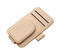 Auto-Sonnenblenden-Organizer Bohrfrei Antirutsch-Magnetablage | Brillenhalter Auto-Organizer für Brillen Karten Stifte LKW SUV MPV Fahrzeug Auto Reise Cremefarben