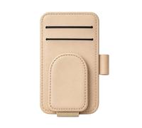 Auto Sonnenblenden-Organizer Magnetclip Ohne Bohren Moderne Ledertasche | Brillenhalter Auto-Organizer für Brillen Karten Stifte LKW SUV MPV Fahrzeug Auto Reise Cremefarben