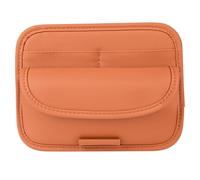 Auto Sonnenblenden-Organizer Multifunktionale Brillen-Tasche aus PU-Leder | LKW Sonnenblenden-Organizer Halterung Für Sonnenbrillen Autoinnenraum Männer Frauen Fahrer Fahrzeug Orange Farbe