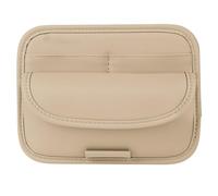 Auto Sonnenblenden-Organizer PU-Leder Brillenhalter Und Kartenhalter | LKW Sonnenblende Organizer Für Sonnenbrillen Autoinnenraum Männer Frauen Fahrer Fahrzeug Beige