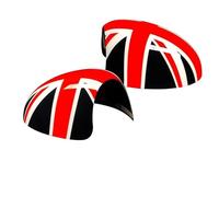 Auto Spiegelkappen Für Mini Für Cooper R50 R52 R53 2 Stücke Auto Seite Außen Rückspiegel Abdeckung Kappen 3D Aufkleber LHD RHD Ersatz Rückspiegelgehäuse(Black Red,Right Hand Drive)