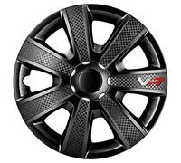AUTO-STYLE Satz Radzierblenden VR 13-Zoll Schwarz/Karbon-Look/Logo