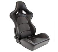 AUTO-STYLE Sportsitze 'BS2' - Schwarz Kunstleder - Doppelseitig Verstellbare GFK Rückenlehne - inkl. Laufschienen