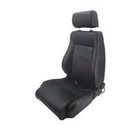 AUTO-STYLE Sportsitze 'Retro II' - Schwarz Kunstleder + Rote Naten - Doppelseitig Verstellbare Rückenlehne - inkl. Laufschienen