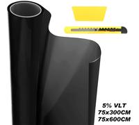 Auto Tönungsfolie 5% VLT Scheibenfolie 600/300cm Sonnenschutz Sichtschutzfolie