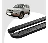Auto Trittbretter Schweller Schrittstangenschutz Türschweller Schutz Einstiegsleisten Seitenstufen Kompatibel/Ersatz für Nissan X Trail Baujahr 03/2007-07/2014 Soma Schwarz mit ABE und ABE