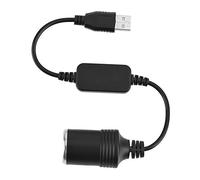 Auto USB Zigarettenanzünder Konverter Adapter Stecker auf Buchse 5V auf 12V Schwarz